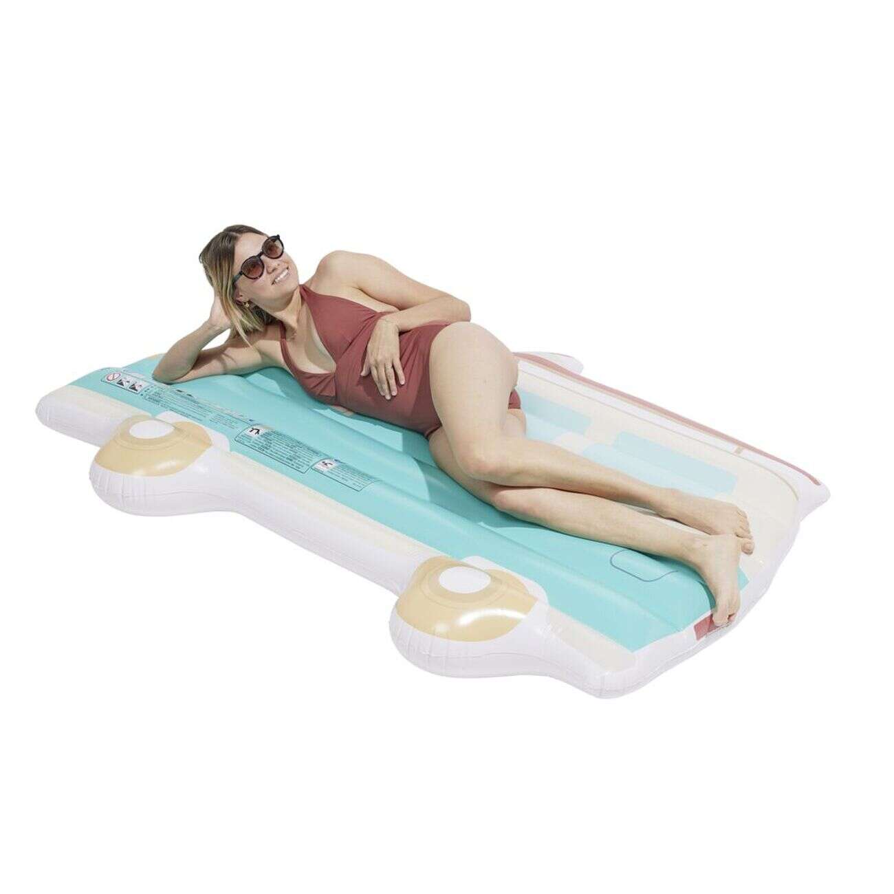 Matelas gonflable piscine Funky forme van bleu 116x178cm