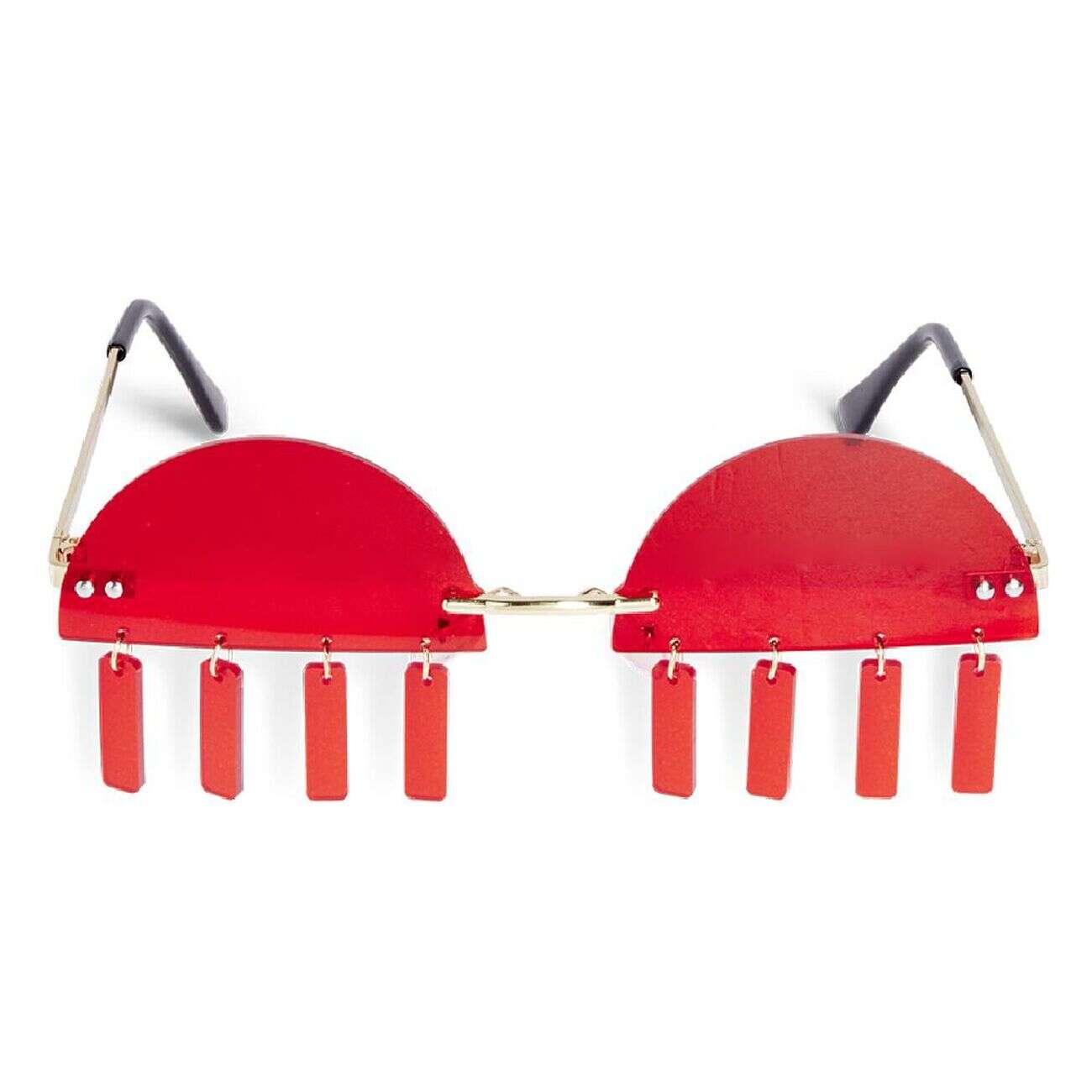 Lunettes fantaisies adulte rouge et pendants