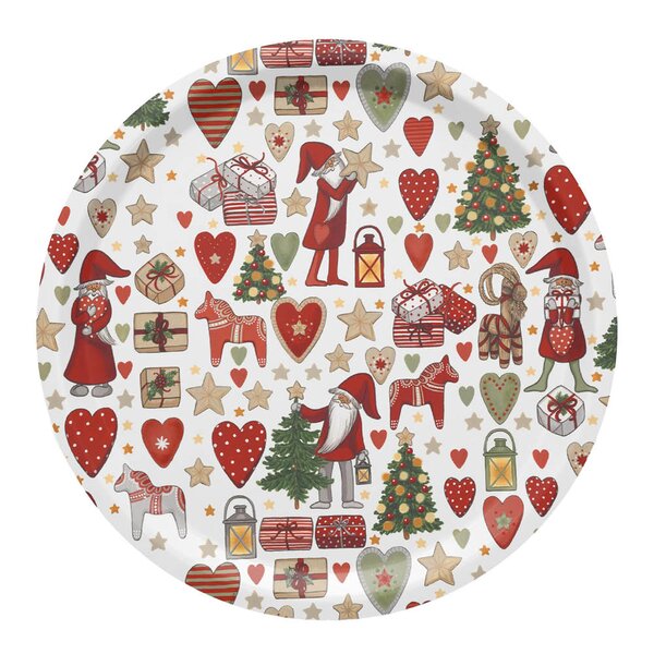 Julstök brett 31 cm rød