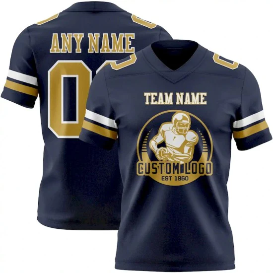 Custom Navy Old Gold-White Mesh Jersey