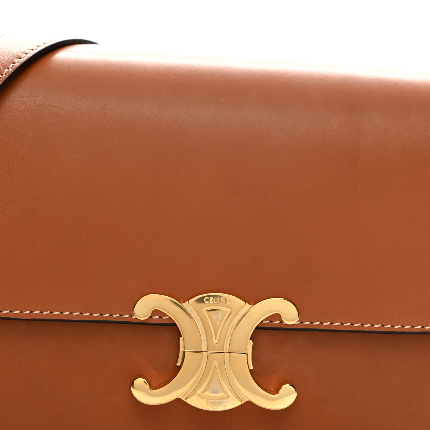 Natural Calfskin Medium Triomphe Tan