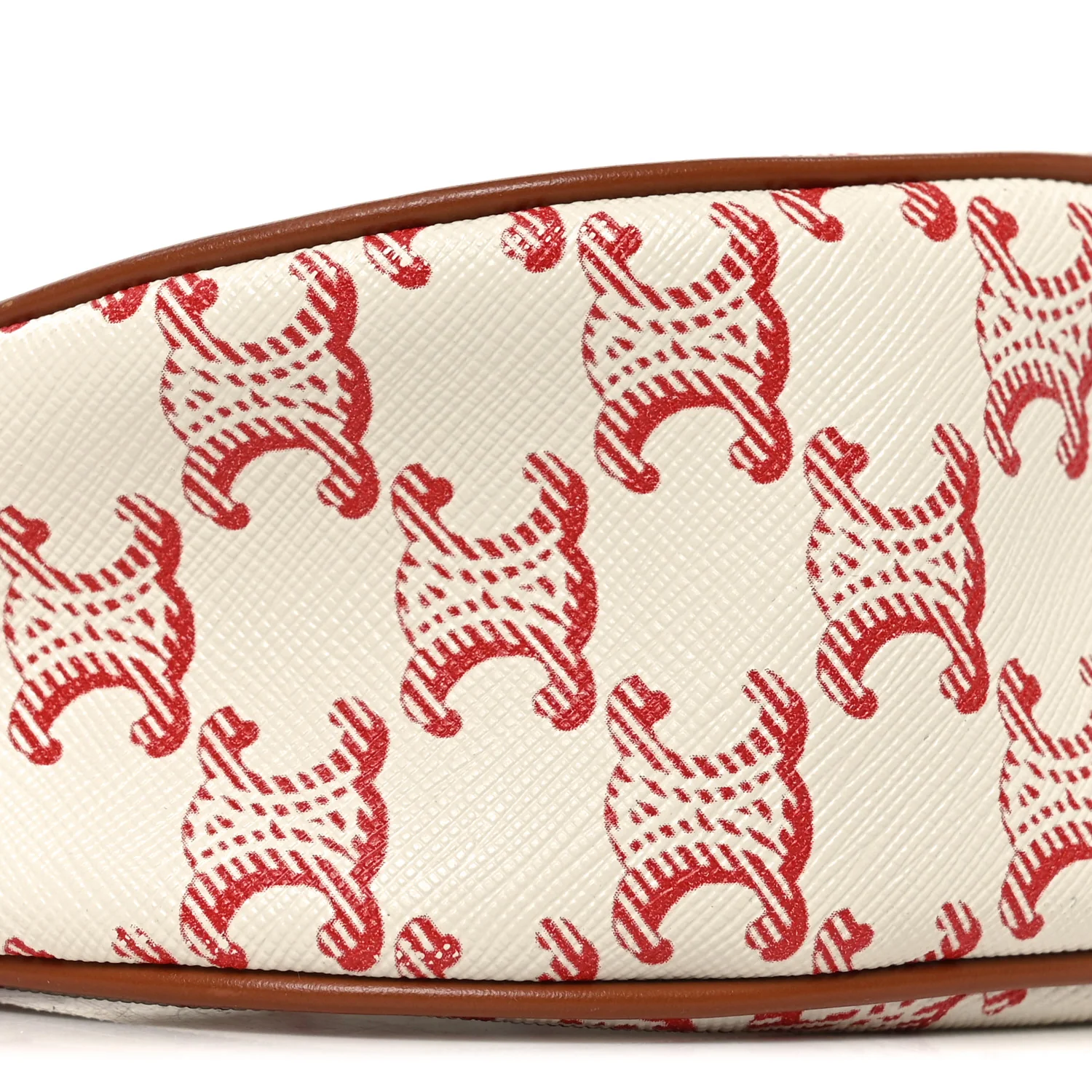 Canvas Calfskin Ava Triomphe Shoulder Bag Red