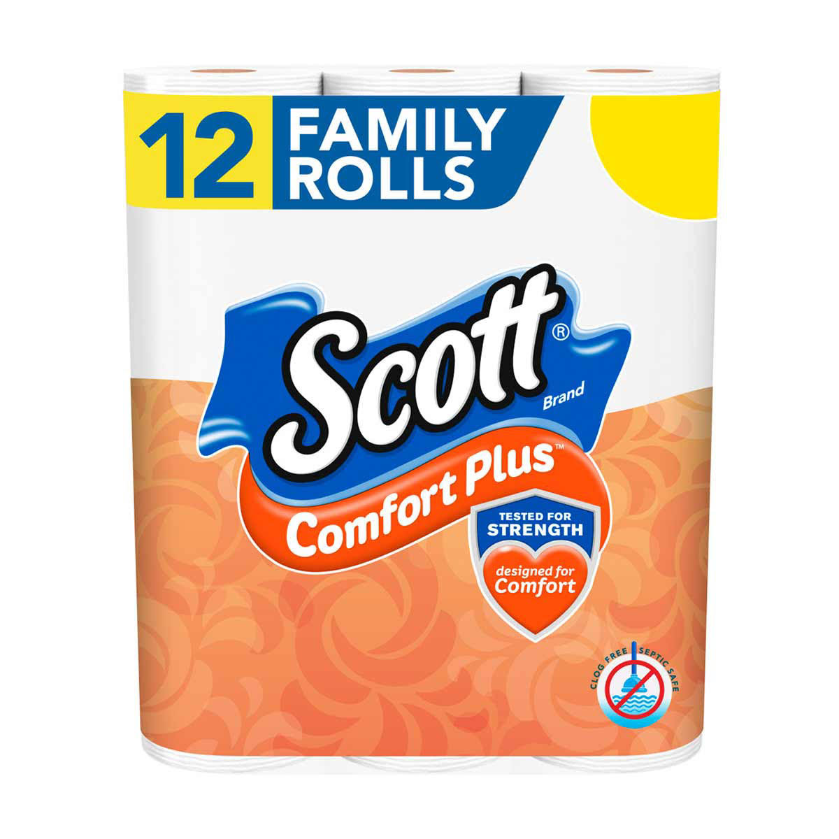 Scott ComfortPlus Toilet Paper Family Rolls 12 ct