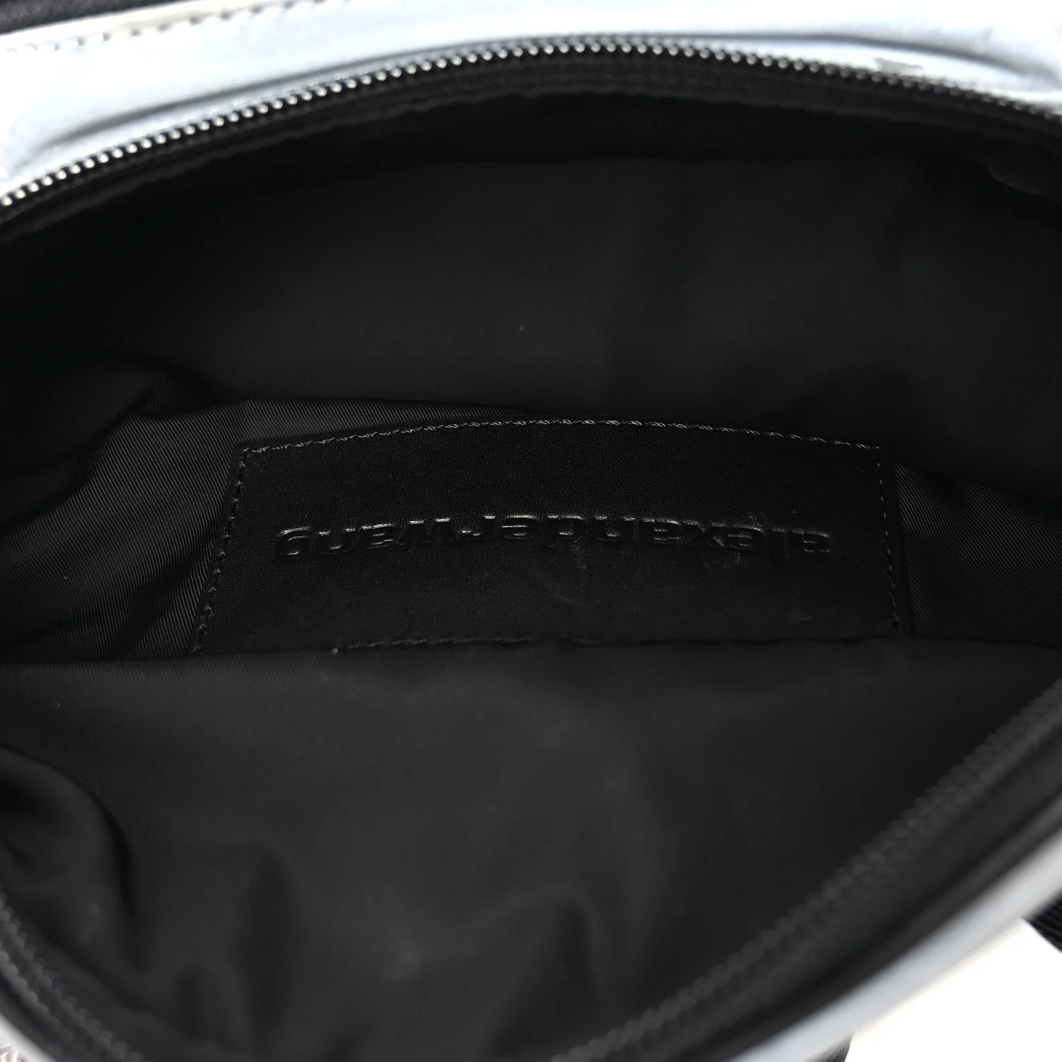 Nylon Logo Printed Attica Belt Bag Reflective Silver