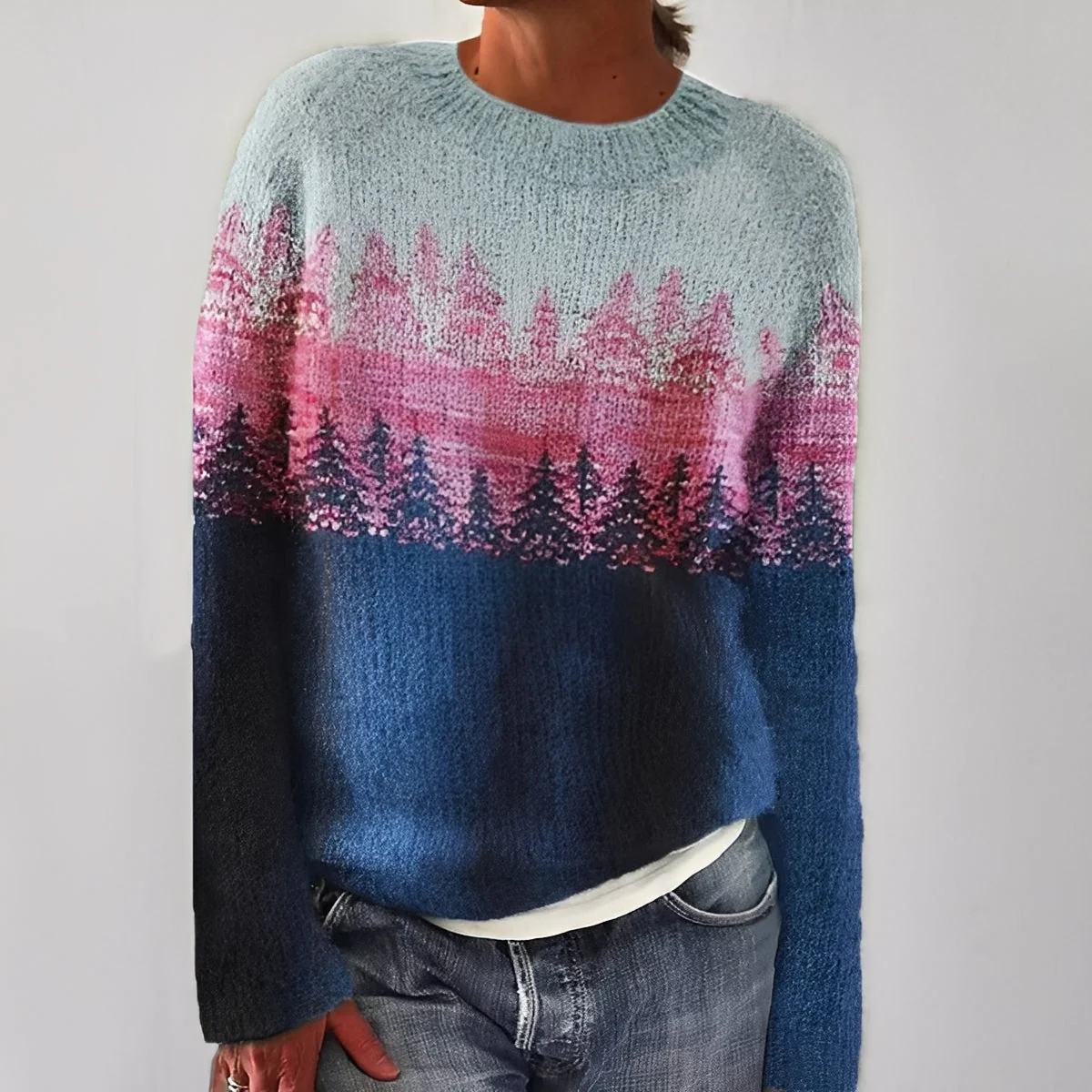 Heather - Pull classique à motif pour femme
