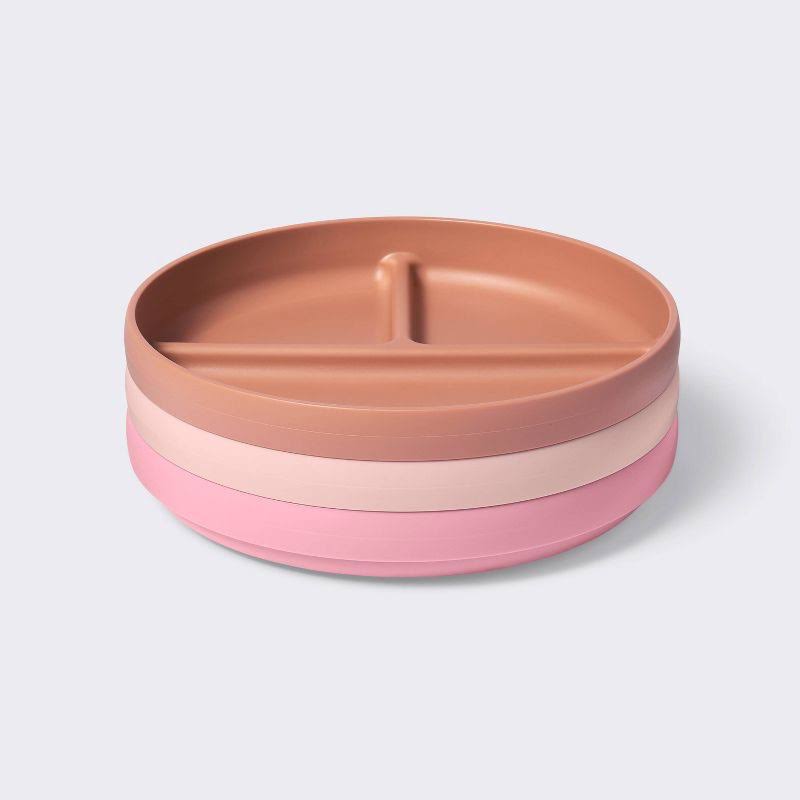 Plastic Plates - 3pk - Rust/Pink - Cloud Island