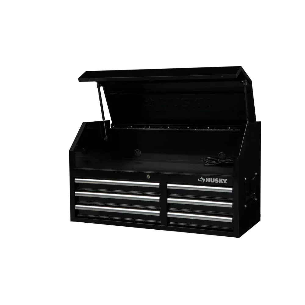Commode haute à 6 tiroirs de 104 cm (41 po) en noir