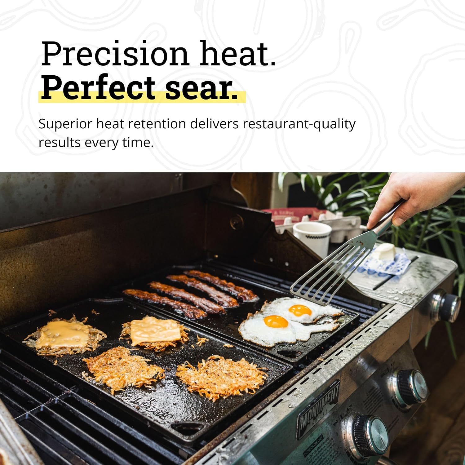 Lodge Reversible Cast Iron Grill/Griddle Pan, 16.75 x 9.5 Inches