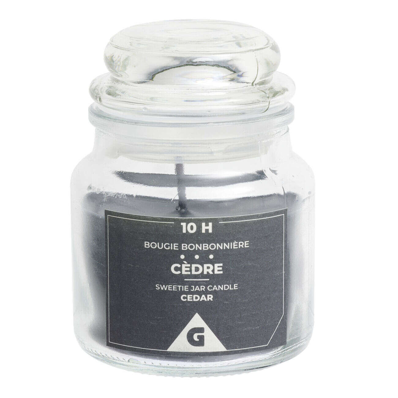 Bougie parfumée dans bonbonnière en verre H6cm (6 modèles)