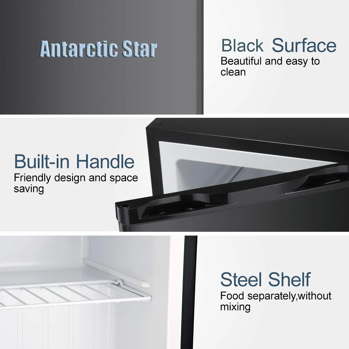 3.2Cu.ft Upright Freezer, Compact Freezer with Removable Shelves, Adjustable Thermostat for Home/Kitchen/Office, Black(Black) - Image 10