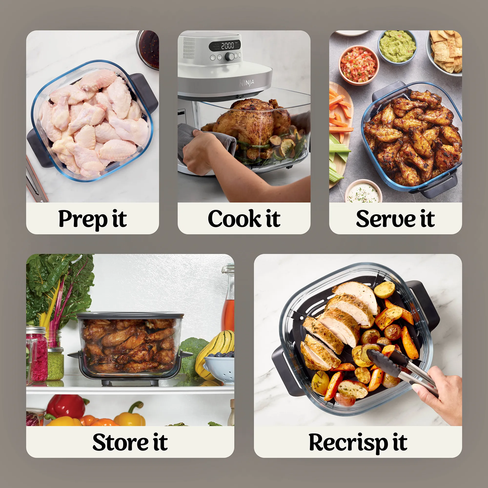 Ninja Crispi Pro 6-in-1 Countertop Glass Air Fryer