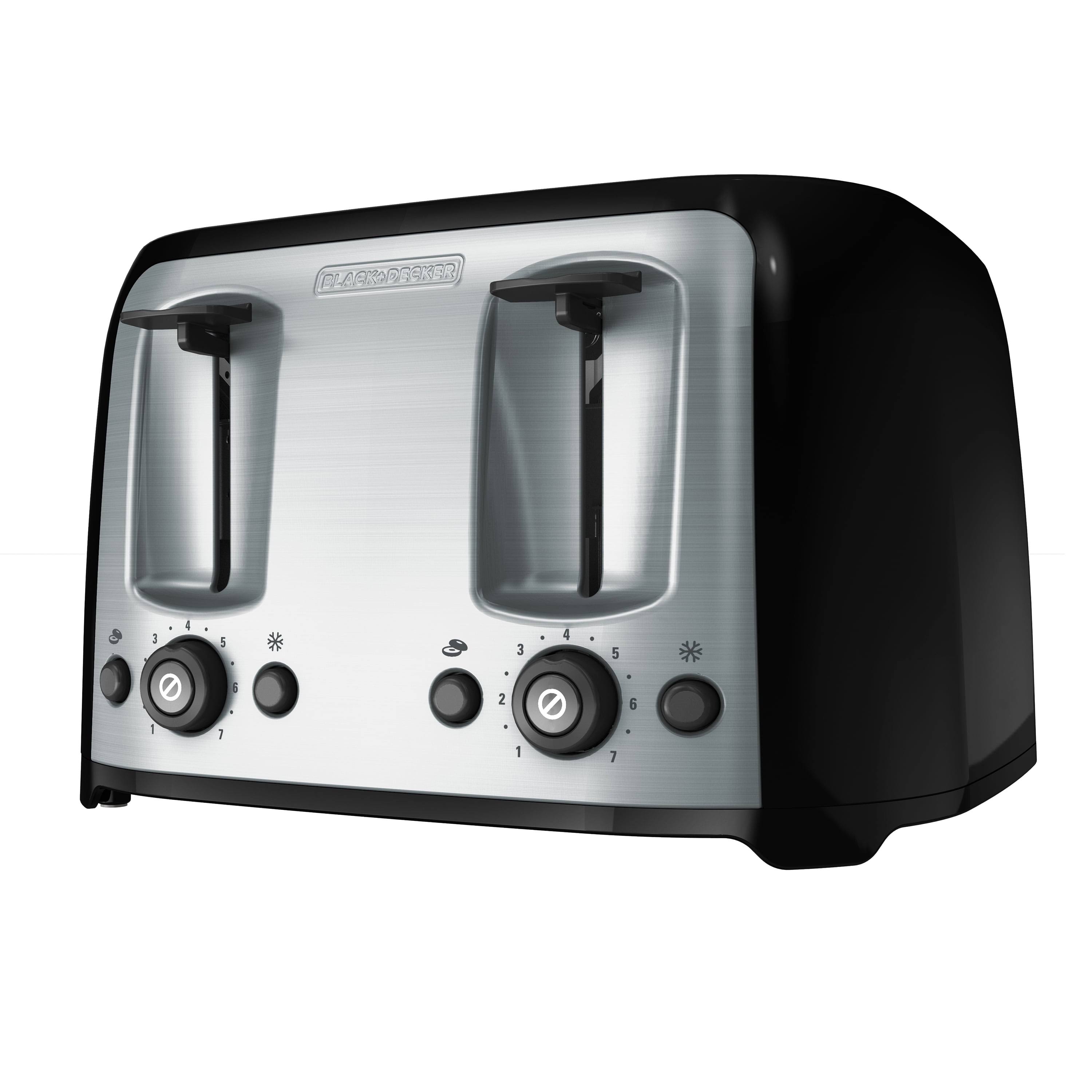 Black & Decker 4-Slice Extra-Wide Slot Toaster, Silver/Black