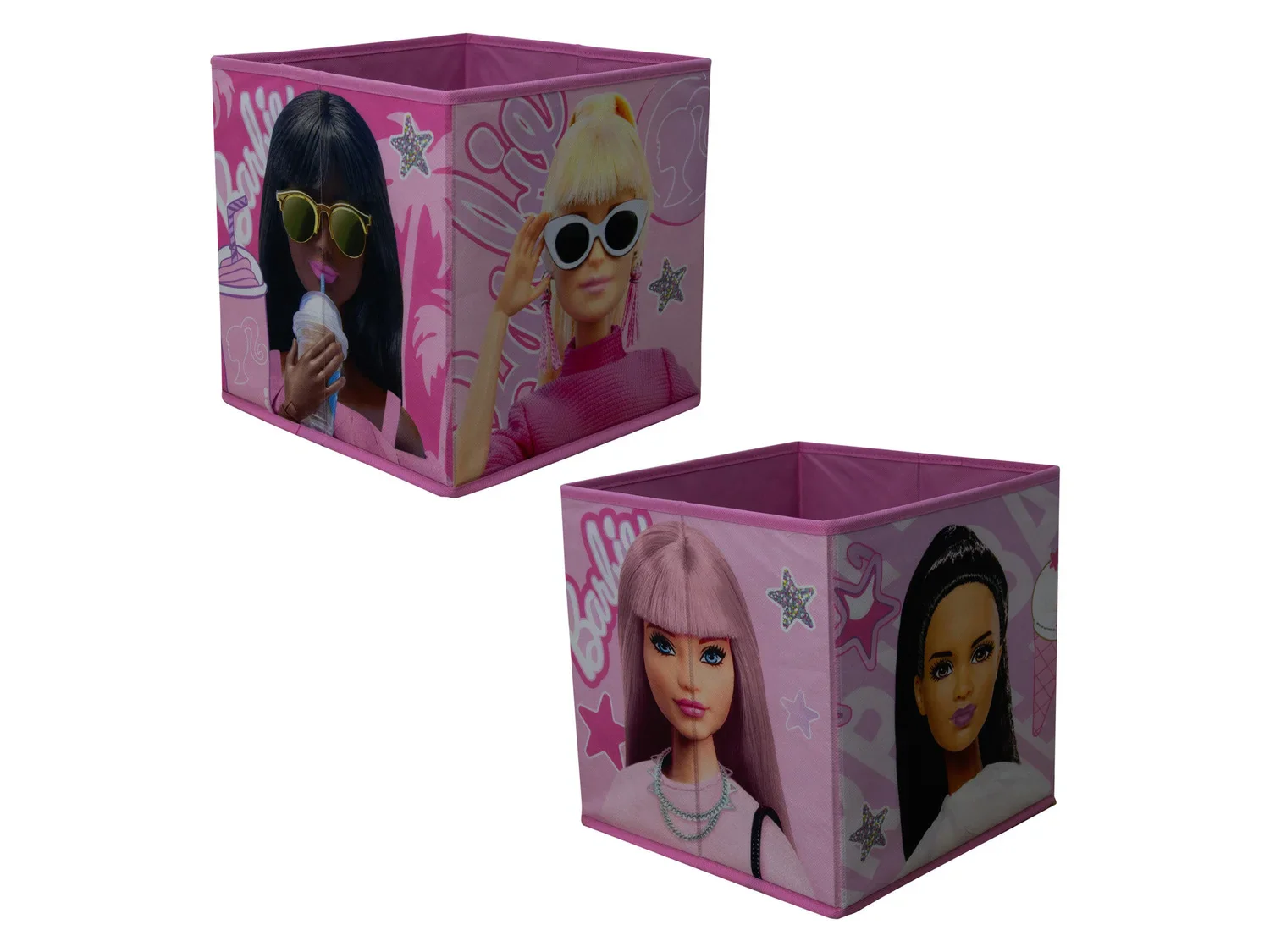 Barbie Lot de 2 botes de rangement, 30 x 30 x 30 cm