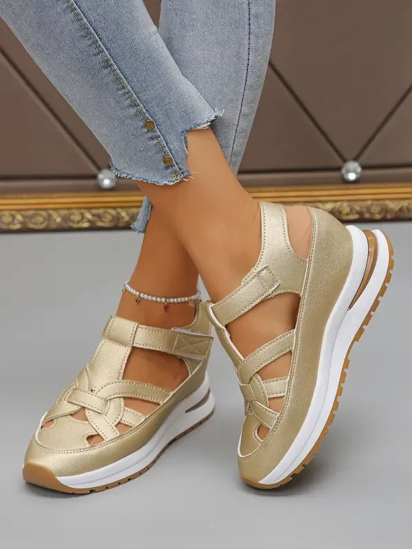 Duna | Sandales compensées confortables à bride Velcro pour femmes