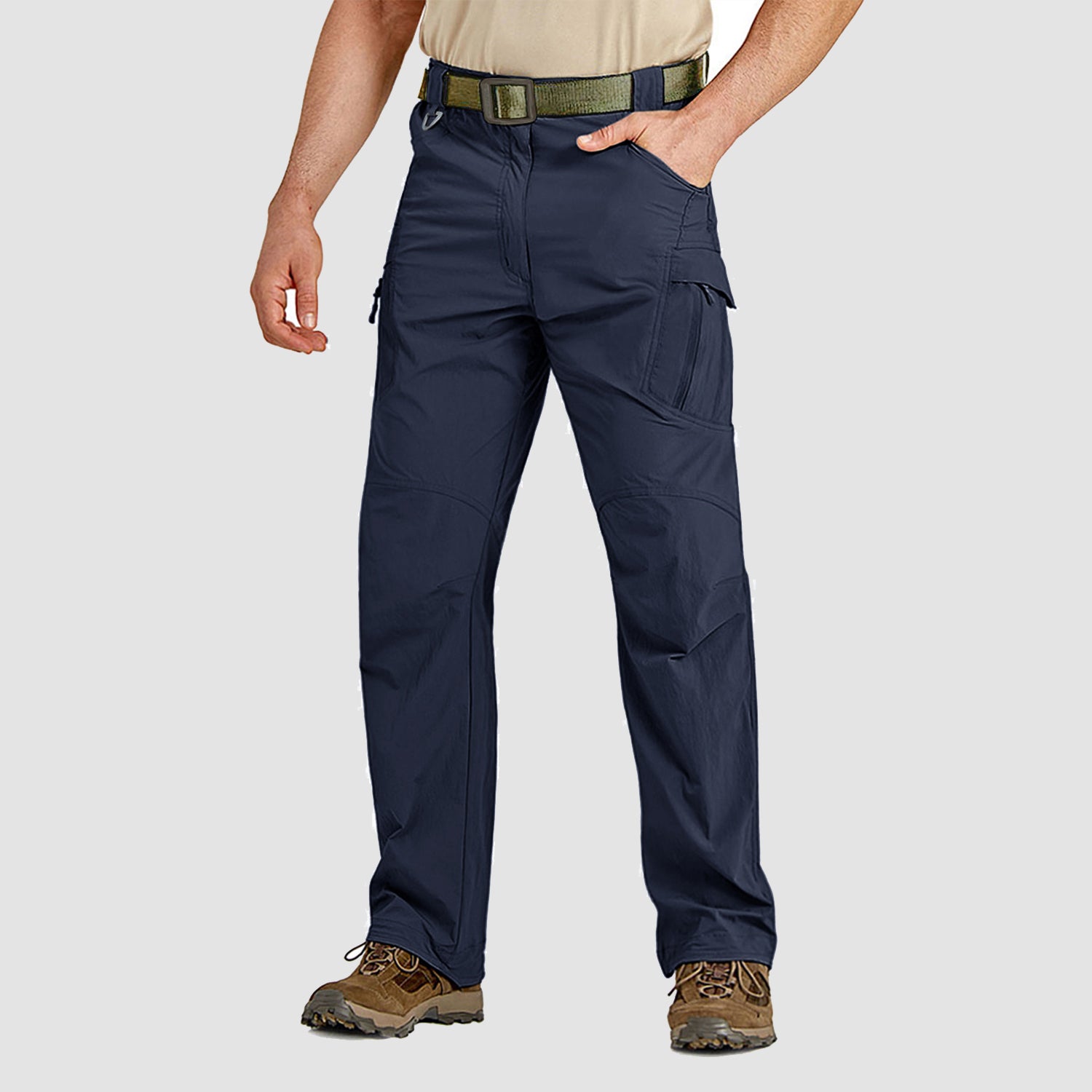 Pantalon de randonnée pour homme avec 9 poches, pantalon cargo à séchage rapide