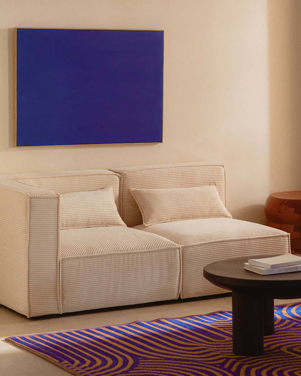 Kilhe Pana Gruesa - Sofá Modular de 2 Piezas Esquinero y Sillón de Pana Gruesa Kilhe