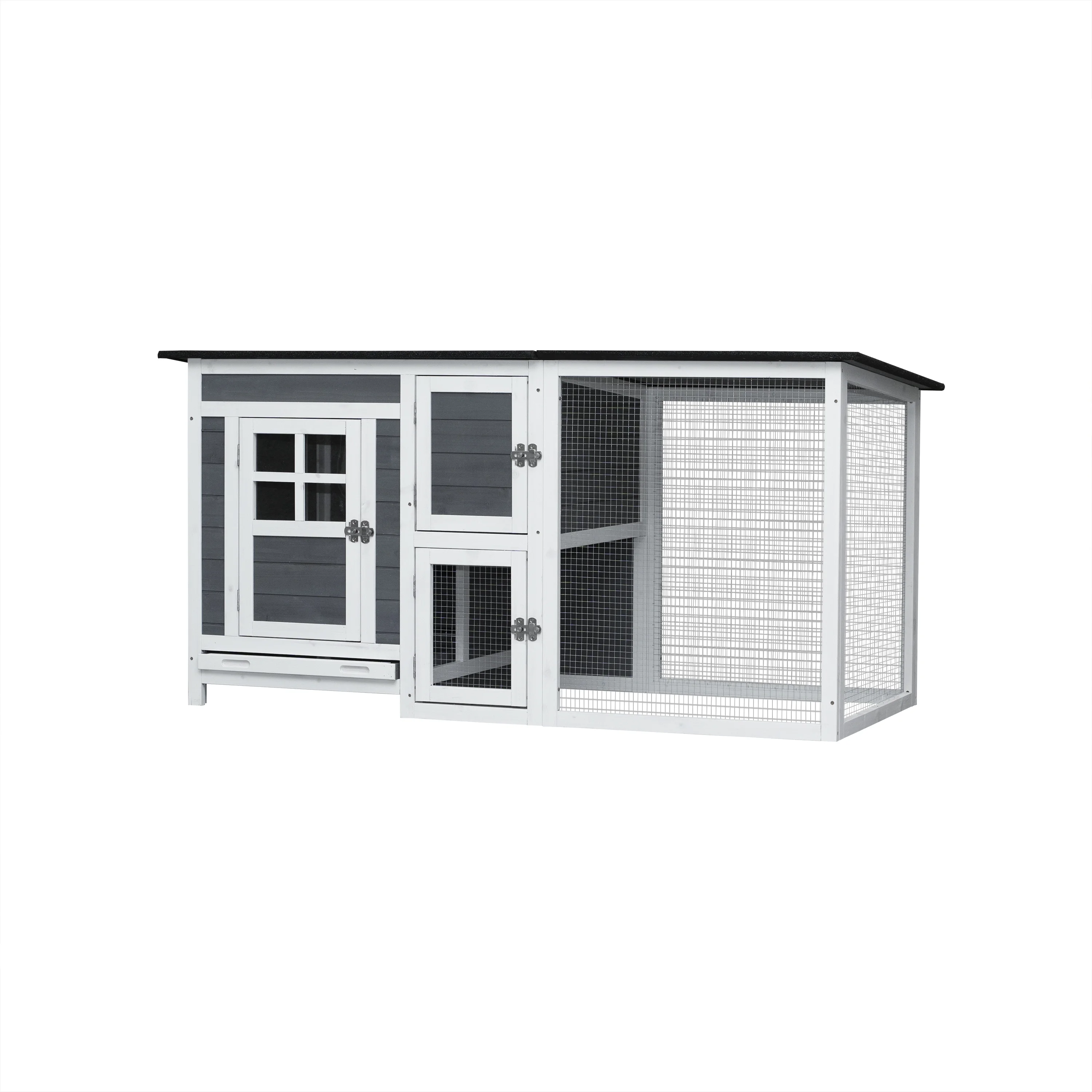 Chicken Coop with Run Wooden Cage,Outdoor Indoor Chicken Rabbit Small Animal House - Image 5