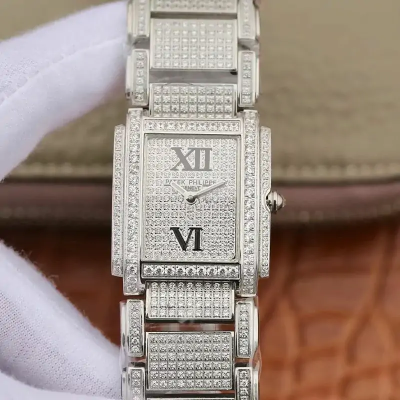 Patek Philippe Ladies Twenty-4 4908 / 101G-001 Silver Diamond Dial