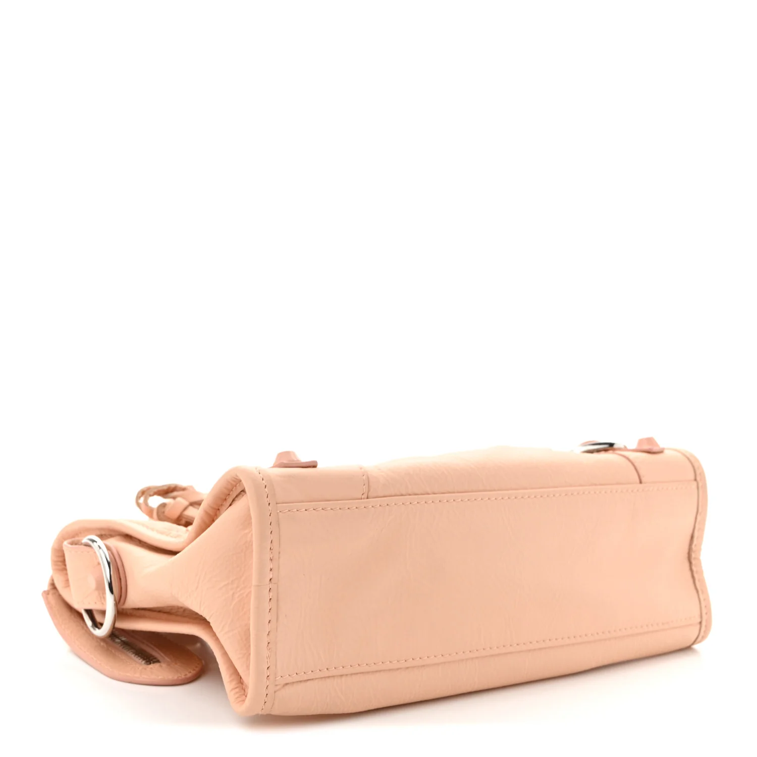 Matte Goatskin Rubber Covered Classic Hardware Mini City Rose Poudre