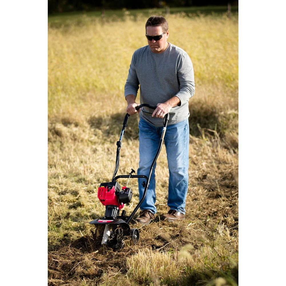 EC 2 Cycle Gas Power Walk Behind 9 Inch Garden Cultivator Tiller, Red(1) - Image 6