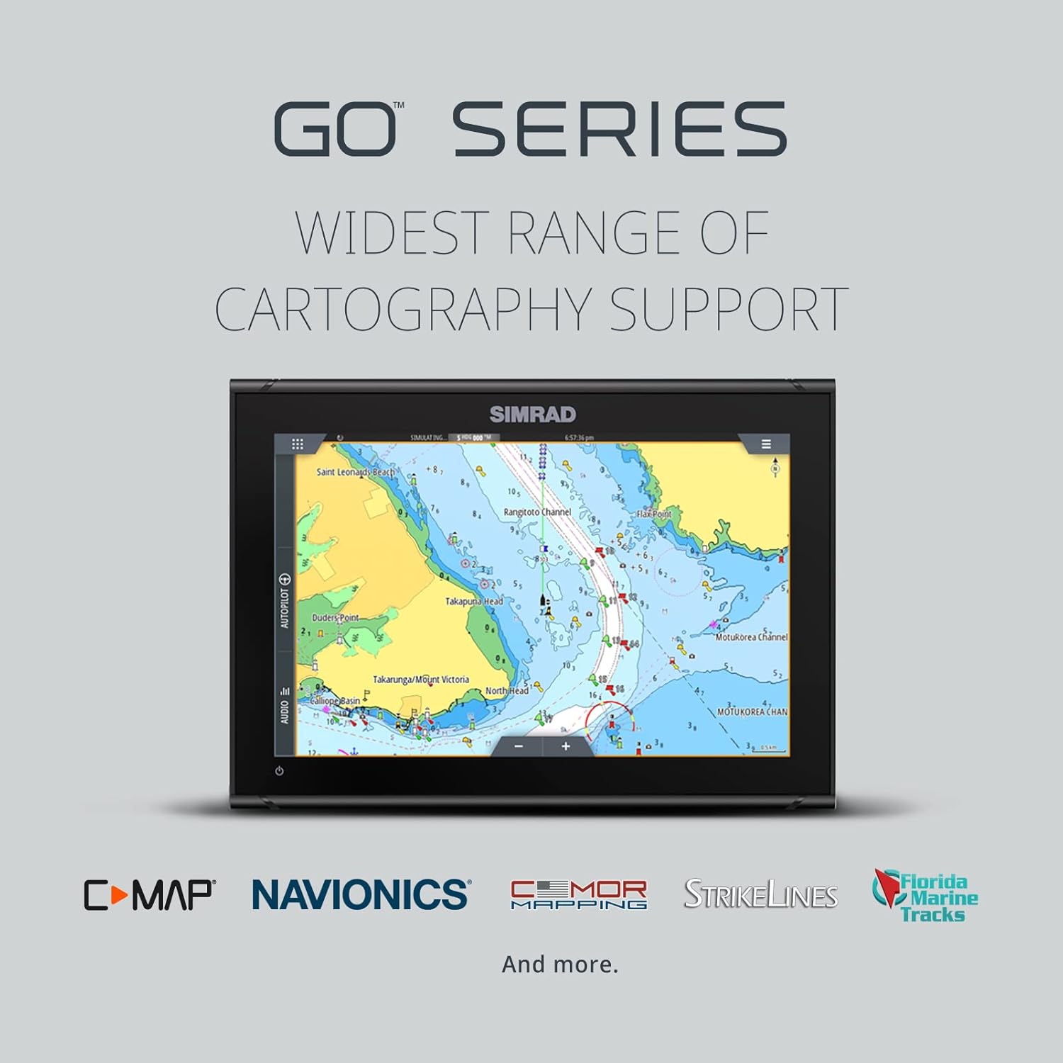 Simrad GO Chartplotter and Fish Finder  with Transducer and Radar Options  Preloaded C-MAP Discover Chart Card