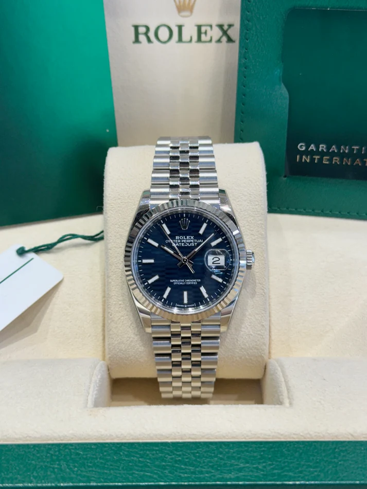 [Super Clone]RLX  Datejust 36mm 126234-0049 Blue Fluted Motif Dial Jubilee Bracelet