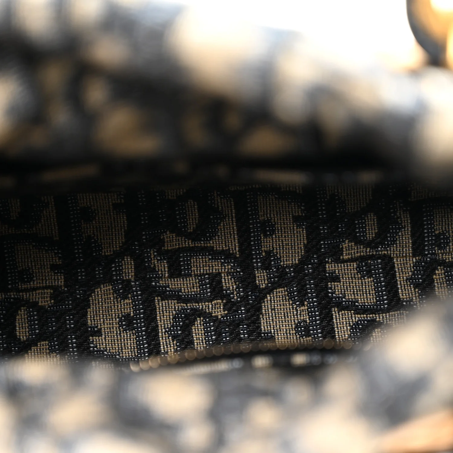 Wicker Oblique Mini Lady Dior Bag Blue