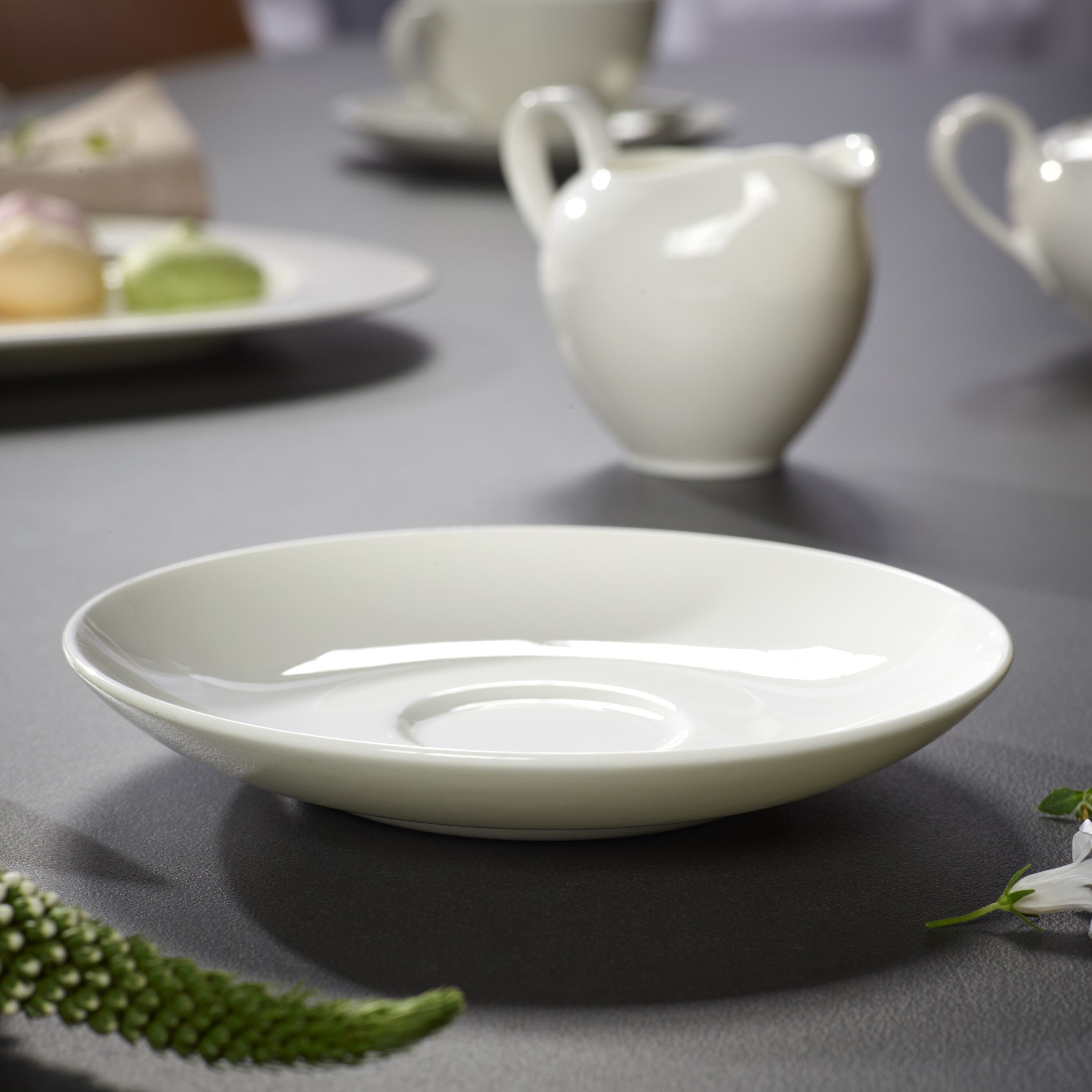 Anmut Cappuccino cup saucer - White, 7.1'', Premium Bone Porcelain
