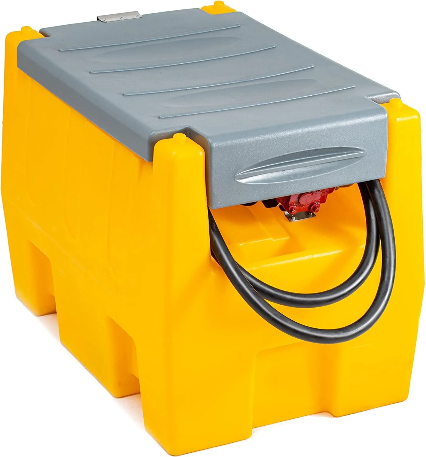 Réservoir d'essence de 58 gallons, réservoir de carburant portable avec pompe de transfert de carburant électrique 12 V, réservoir d'essence de 40 GPM avec tuyau de 4 mètres pour le transport d'essence (jaune, 58 gal)
