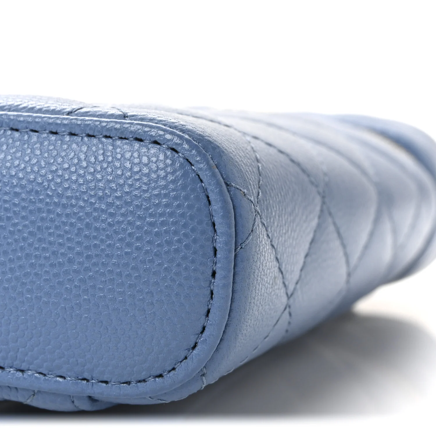 Caviar Quilted Phone Holder With Chain Blue