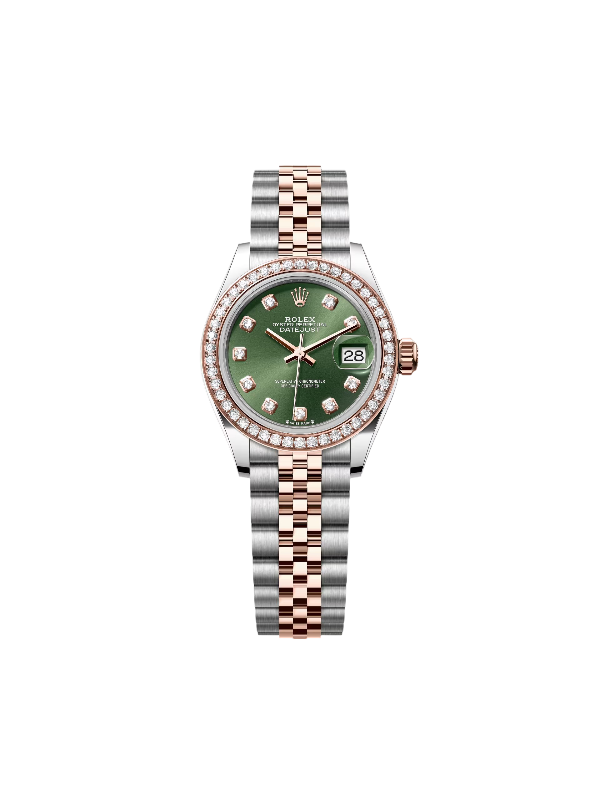 【Super Clone】RLX Lady-Datejust 28mm 279381RBR Green Diamond Dial Oyster Bracelet
