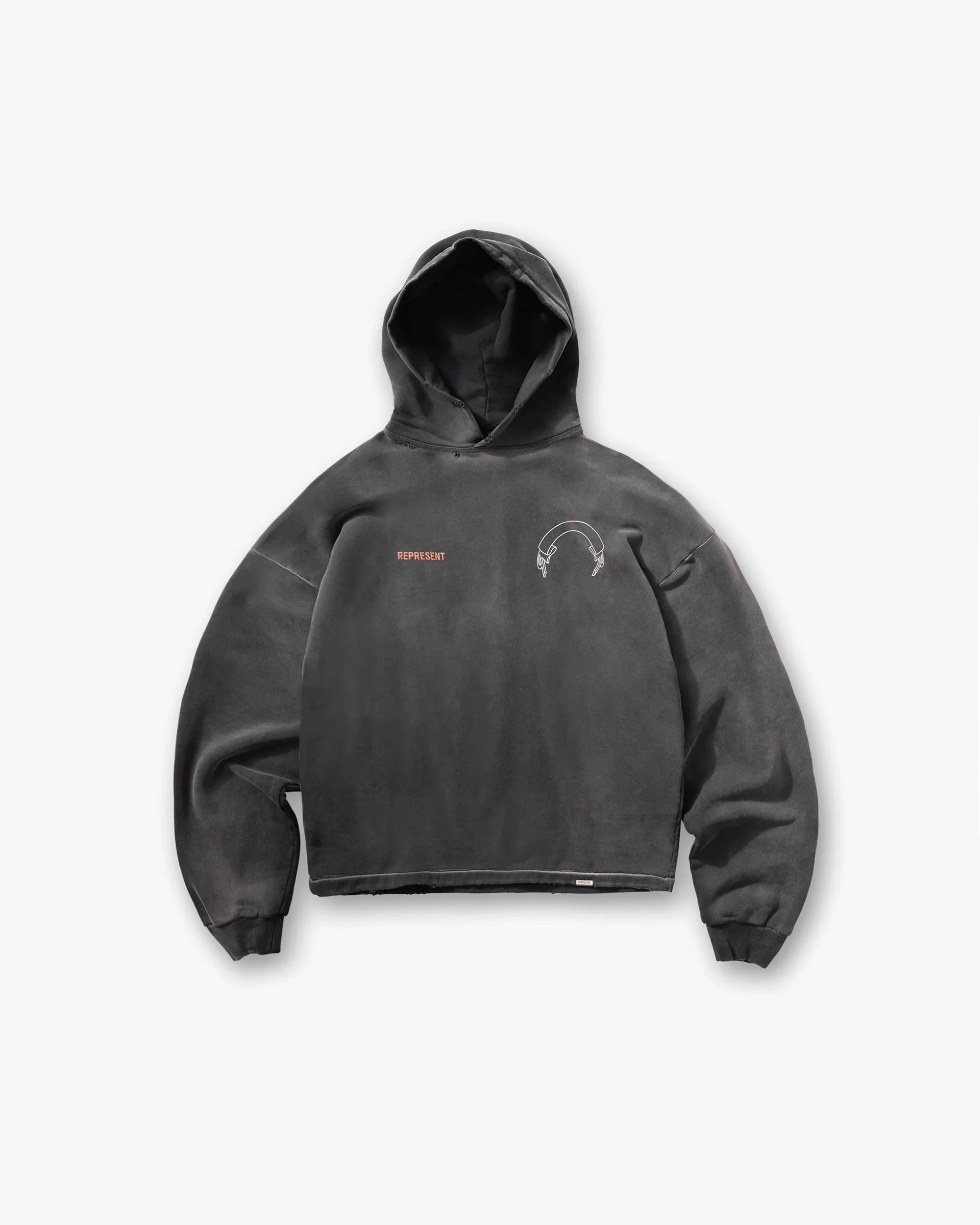 Represent Banner Hoodie - Stained Black