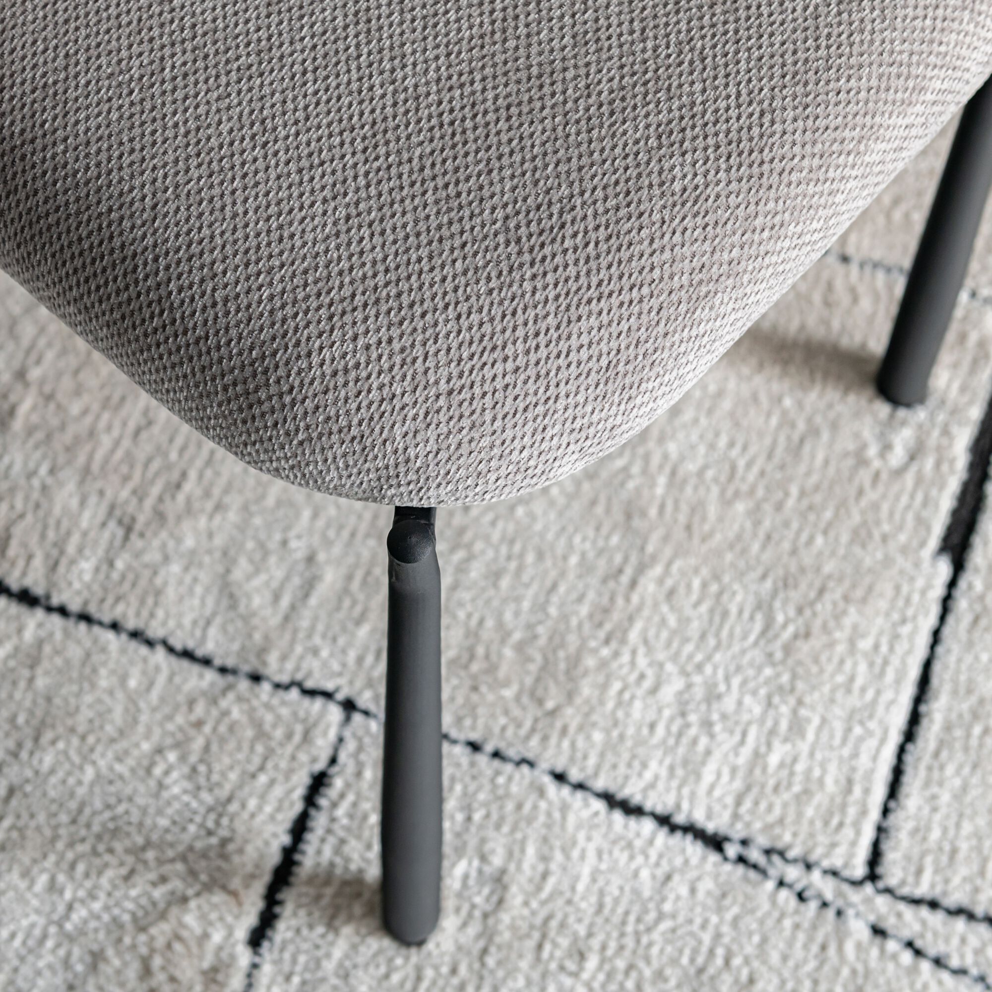 GINNY - Chaise de repas en tissu - gris