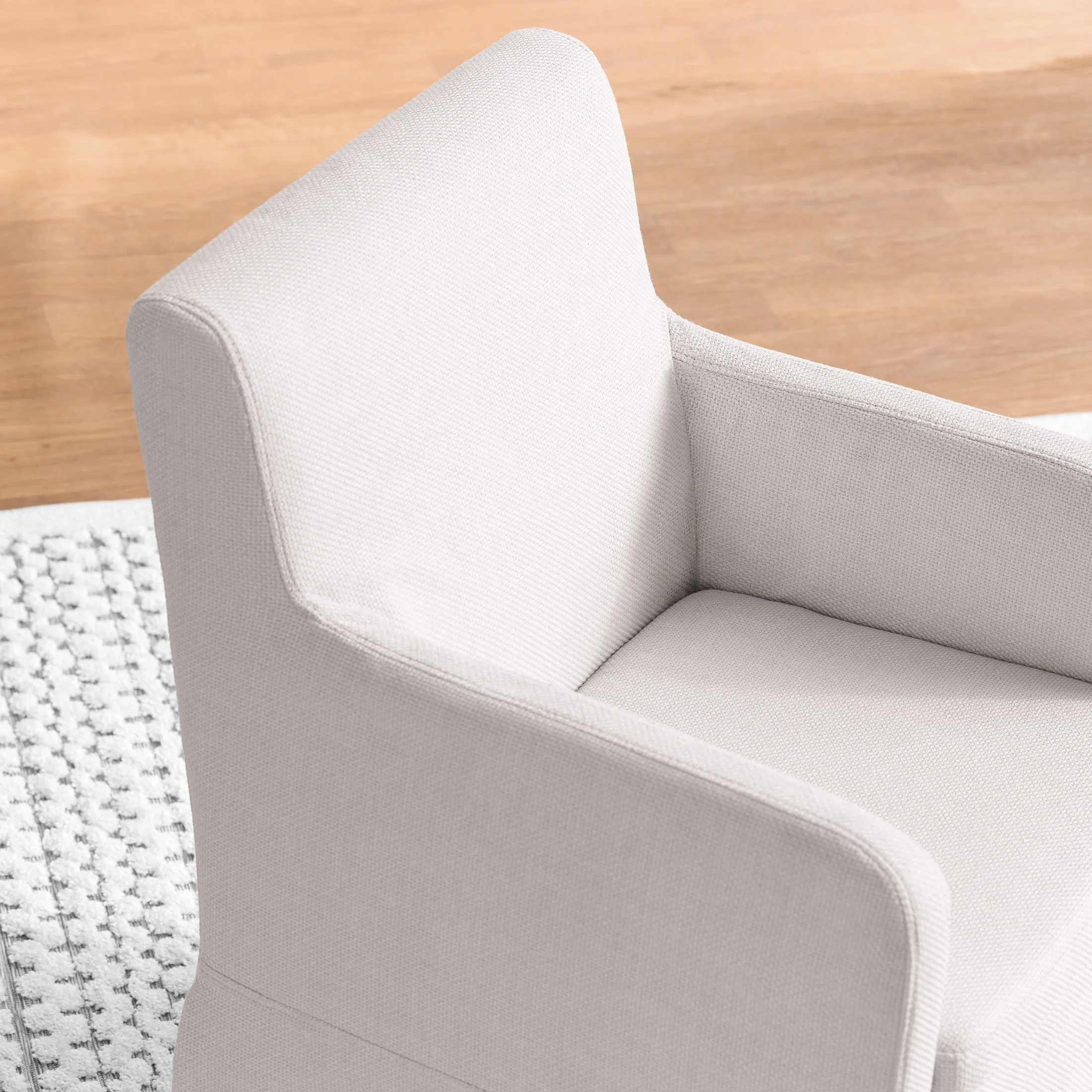 My Texas House Wren Slipcover Dining Chair with Rolling Caster Wheels, Cream