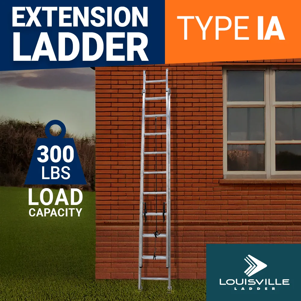 32-Foot Aluminum Extension Ladder, 300-Pound Load Capacity, Type IA, AE2232 - Image 7