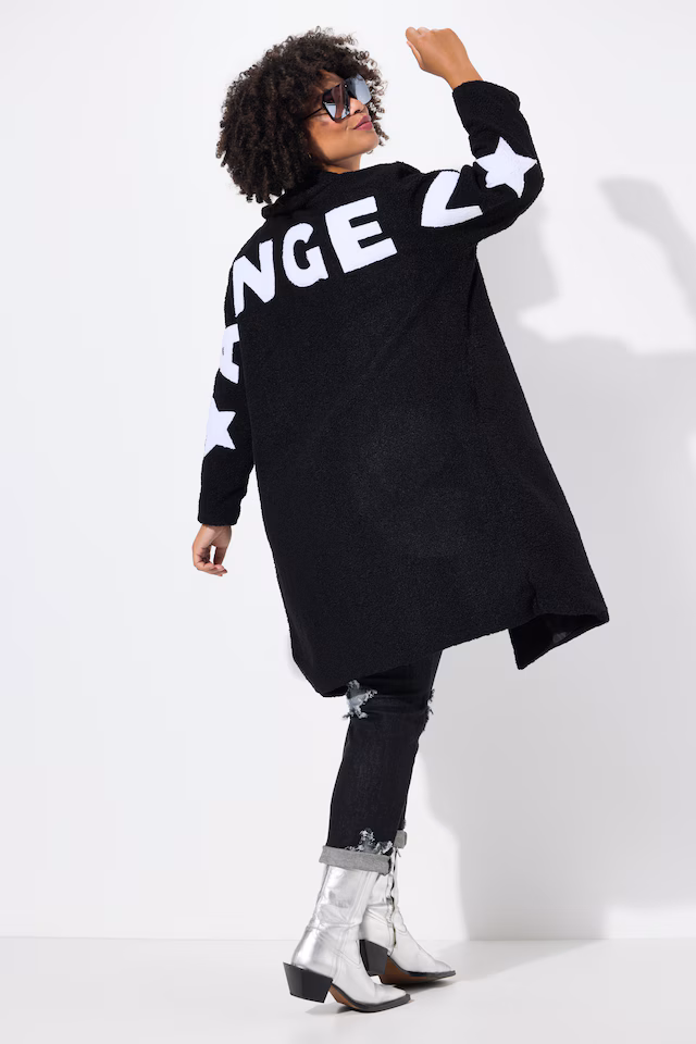A-Line Teddy Coat with ANGEL Inscription on Back