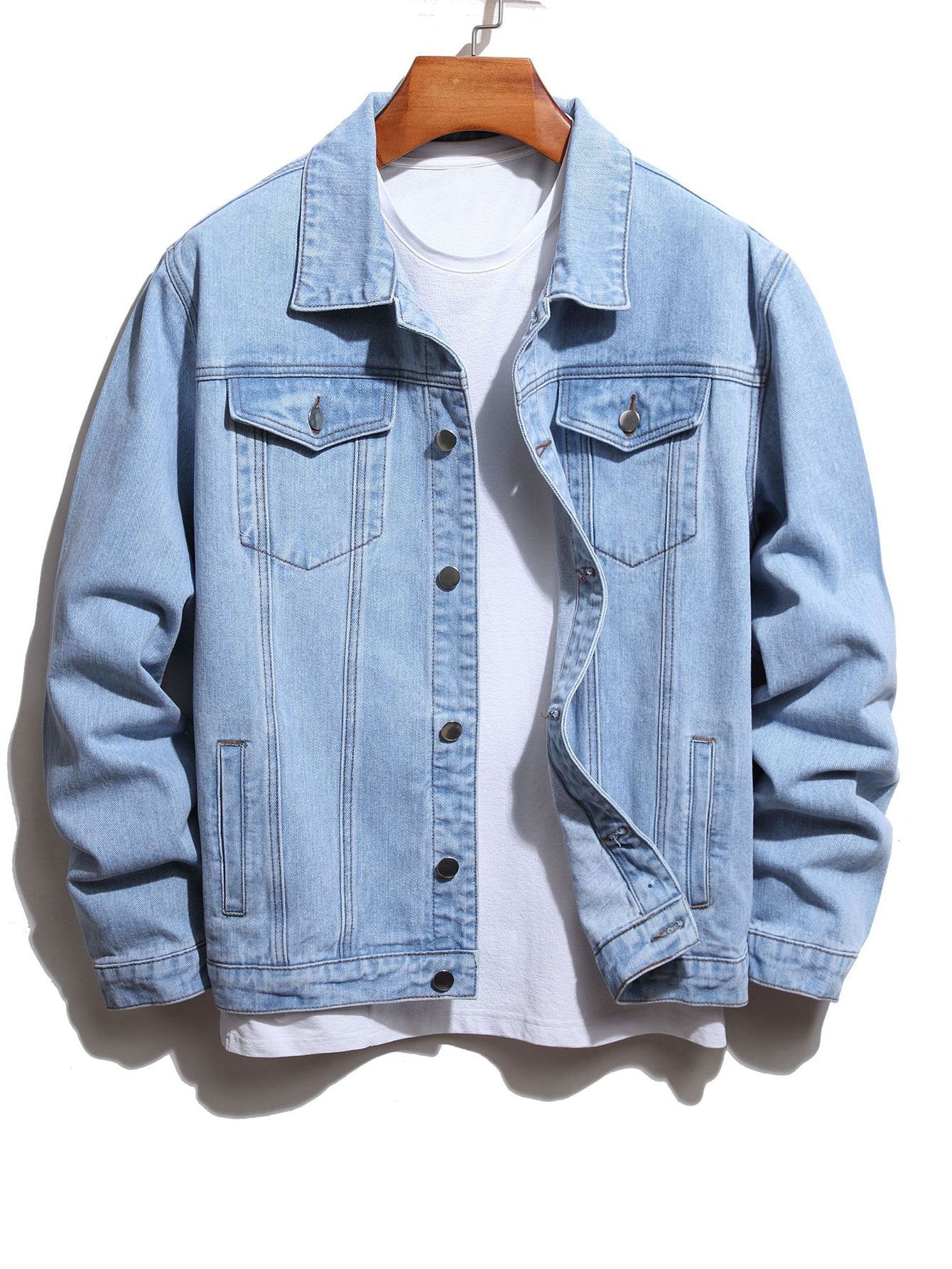 veste en jean à poches rabattues