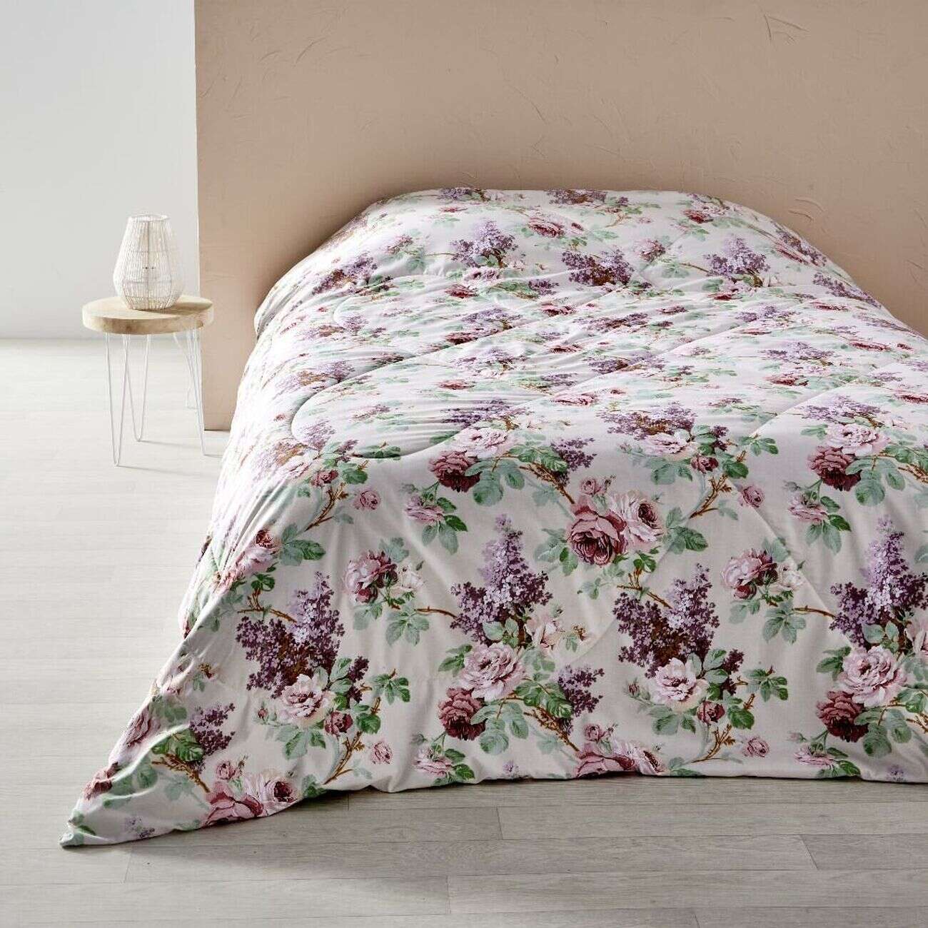 Couette imprimé roses 240x220cm polyester