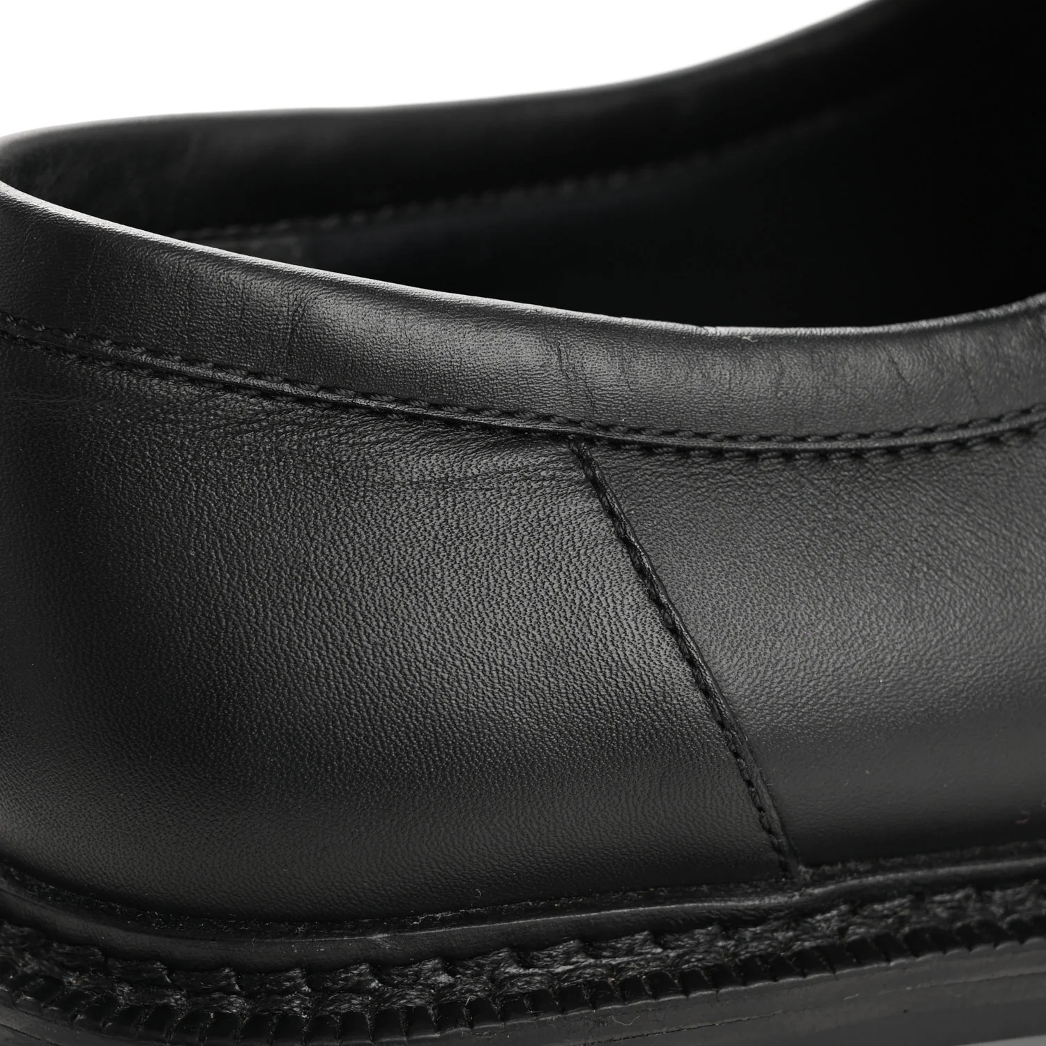 Calfskin Oversized Chain Academy Loafers 37.5 Black