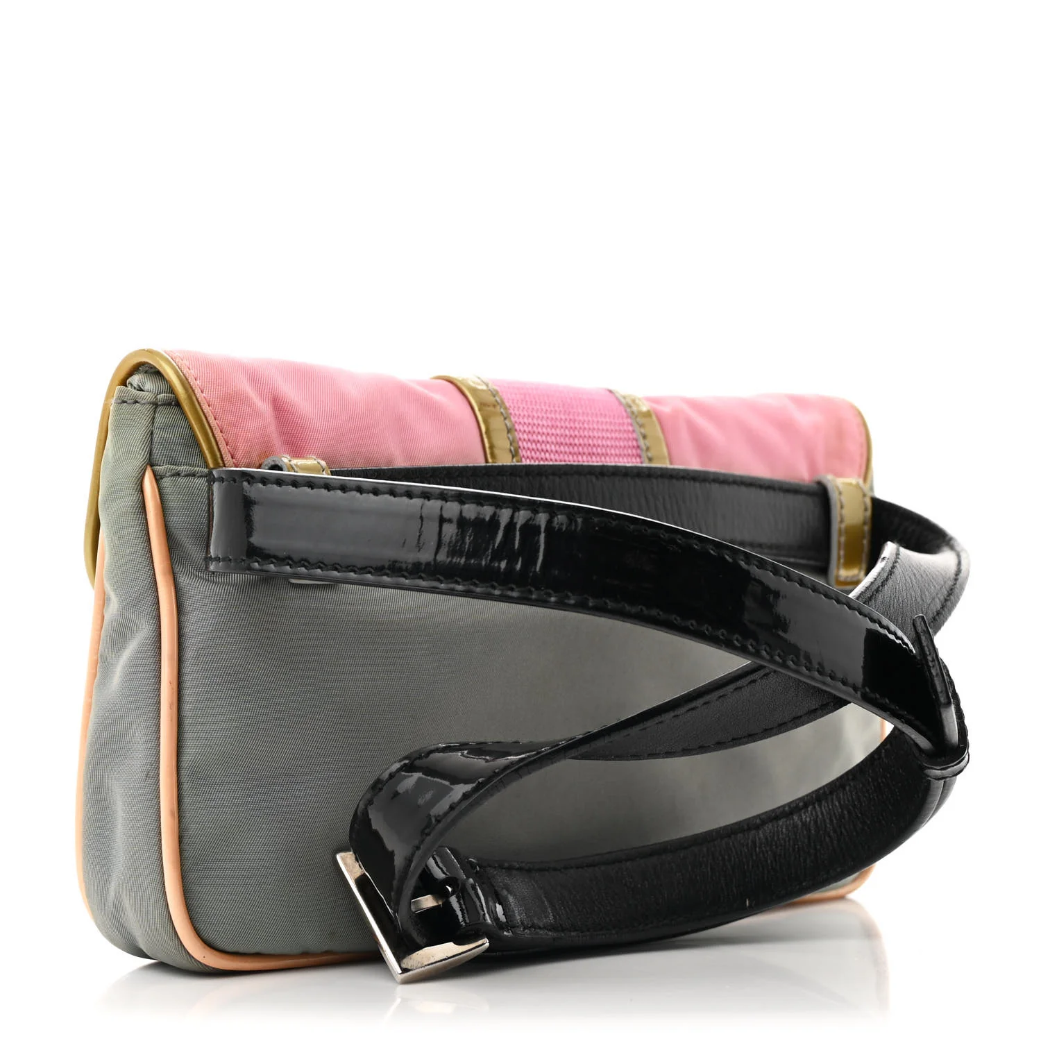 Nylon Vernice Belt Bag Pink Gray