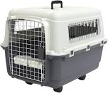 Designs Plastic Kennels Rolling Plastic Airline Approved Wire Door Travel Dog Crate, XXX-Large, Gray, medium