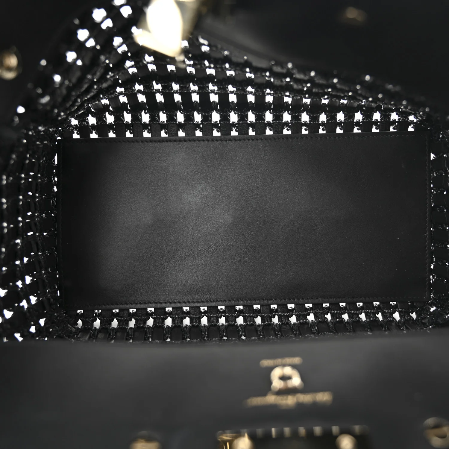 Raffia Calfskin The Studio Box Tote Black