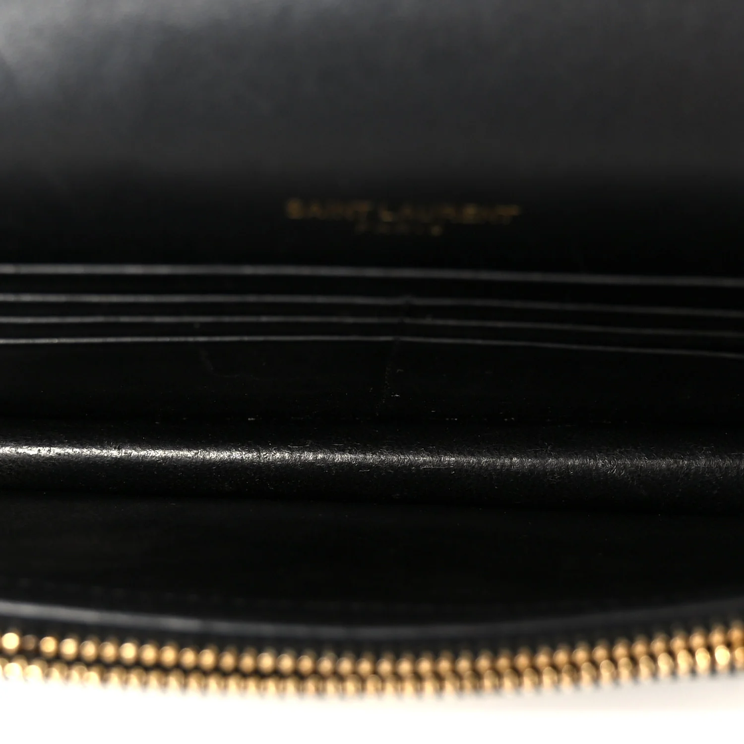 Smooth Calfskin Classic Monogram Kate Tassel Chain Wallet Black