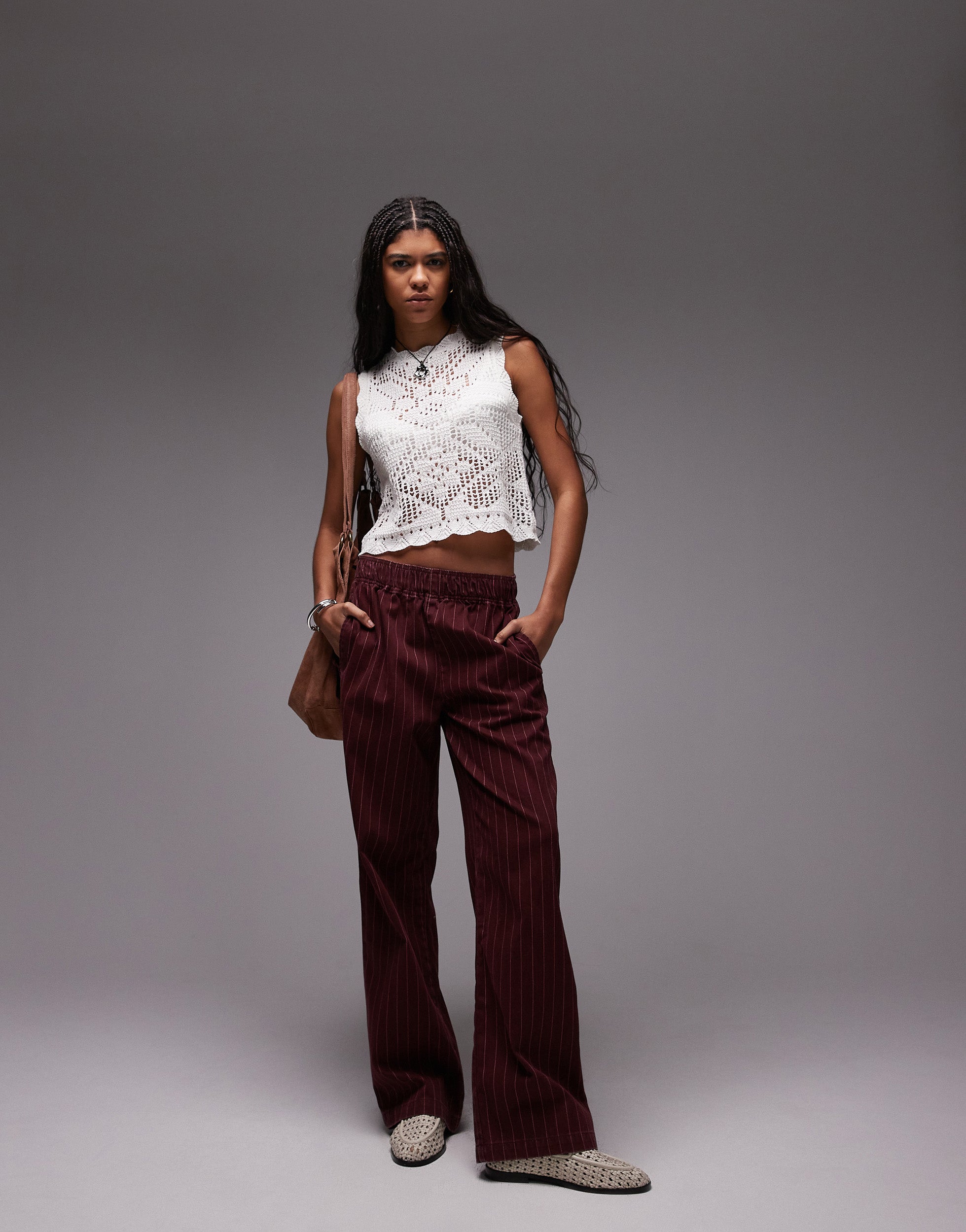VERO MODA® Topshop knitted scallop edge stitchy tank top