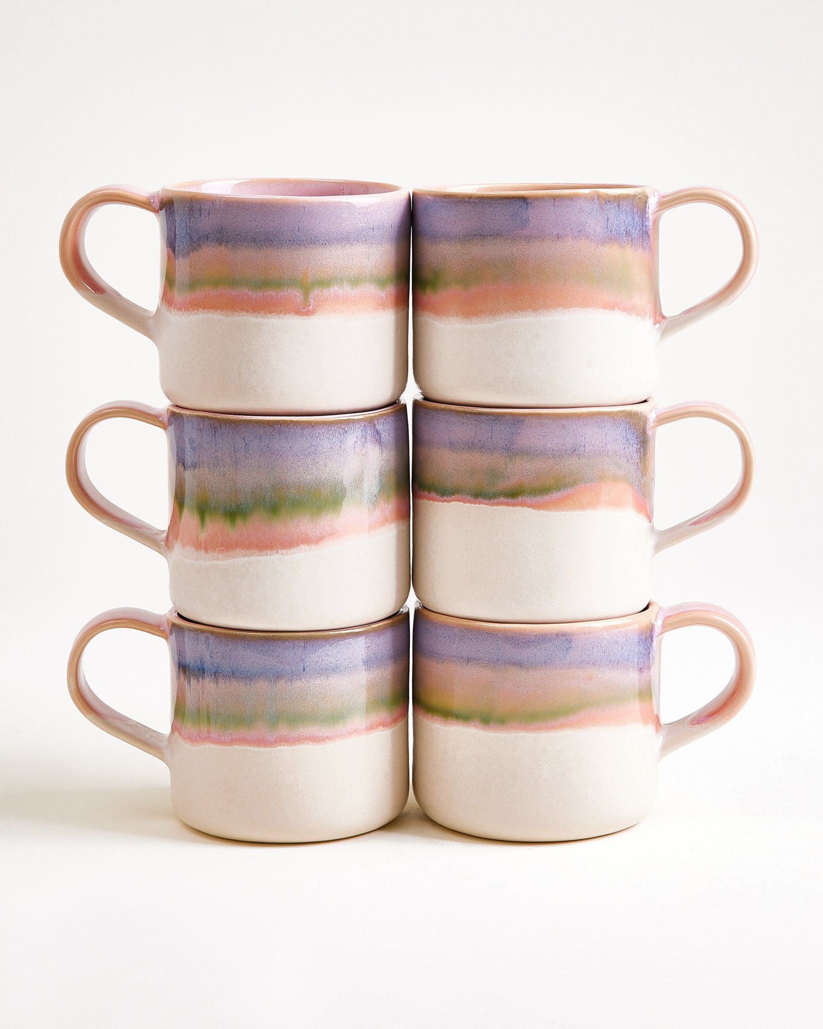 NÓDOA - LARGE MUG DIPPED PINK BLUE SET OF 6