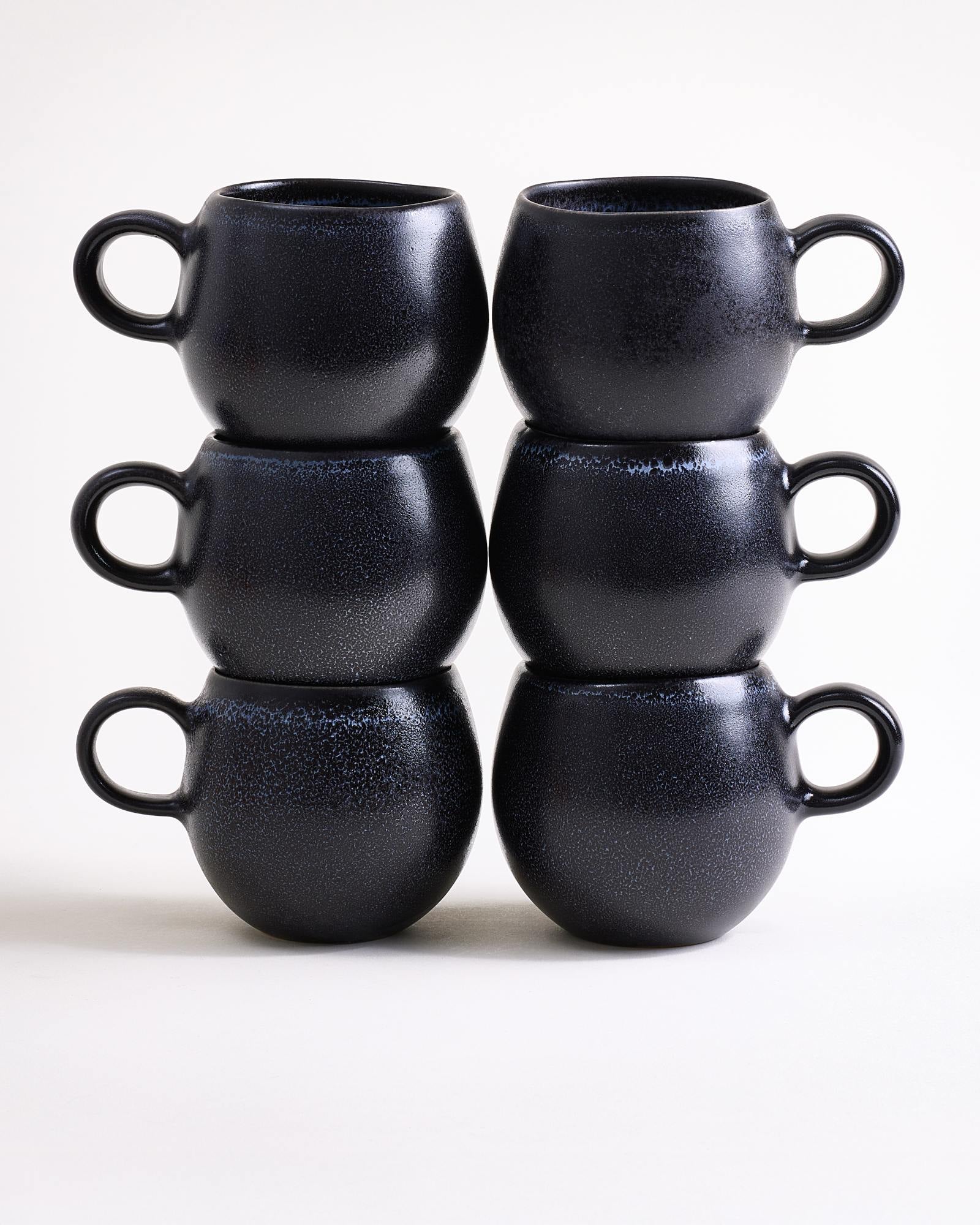 TURMALINA - SMALL MUG BLACK SET OF 6