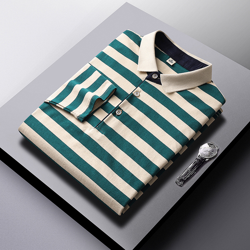 Polo rayé à revers pour homme