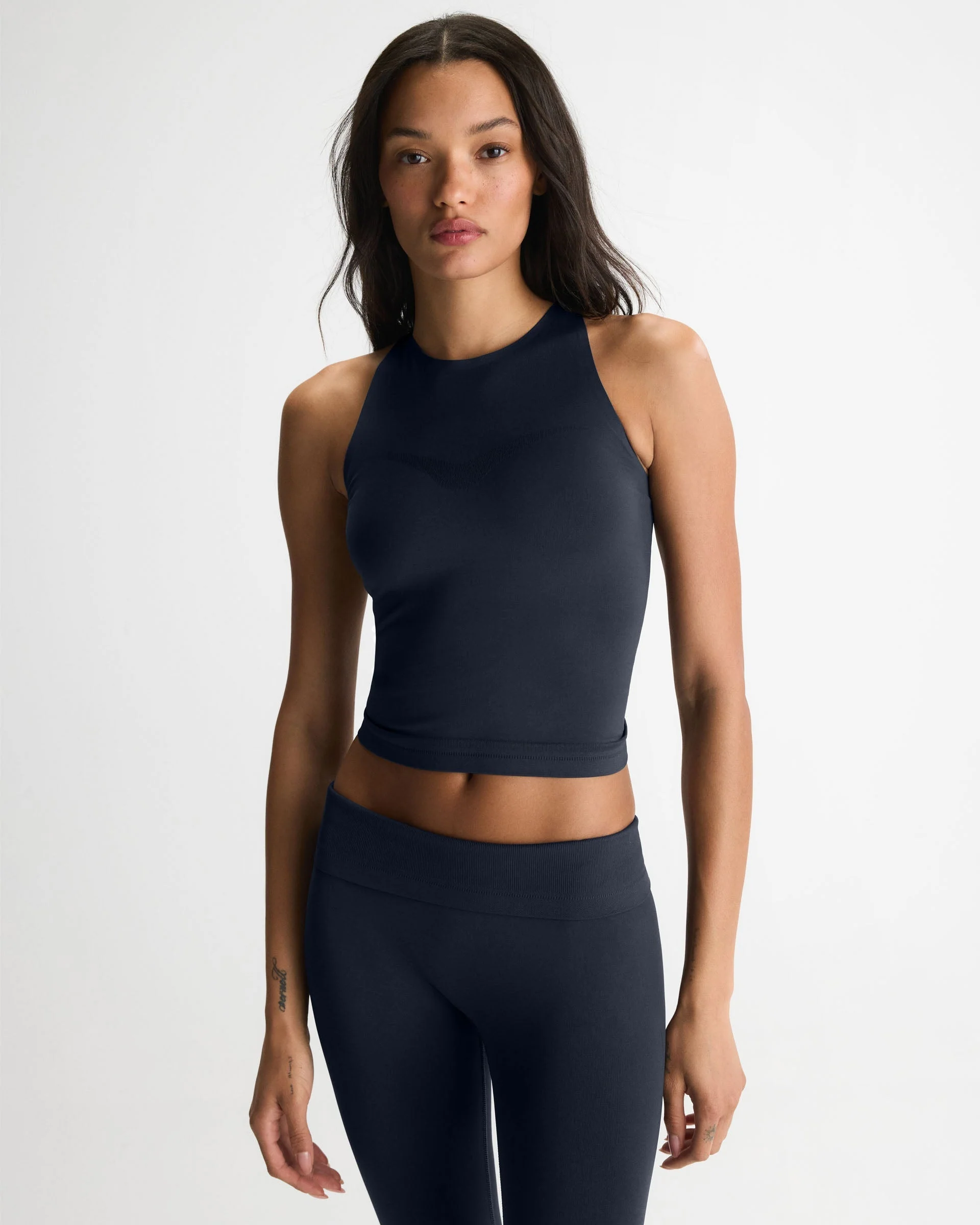 Seamless Racer Tank - Midnight Blue