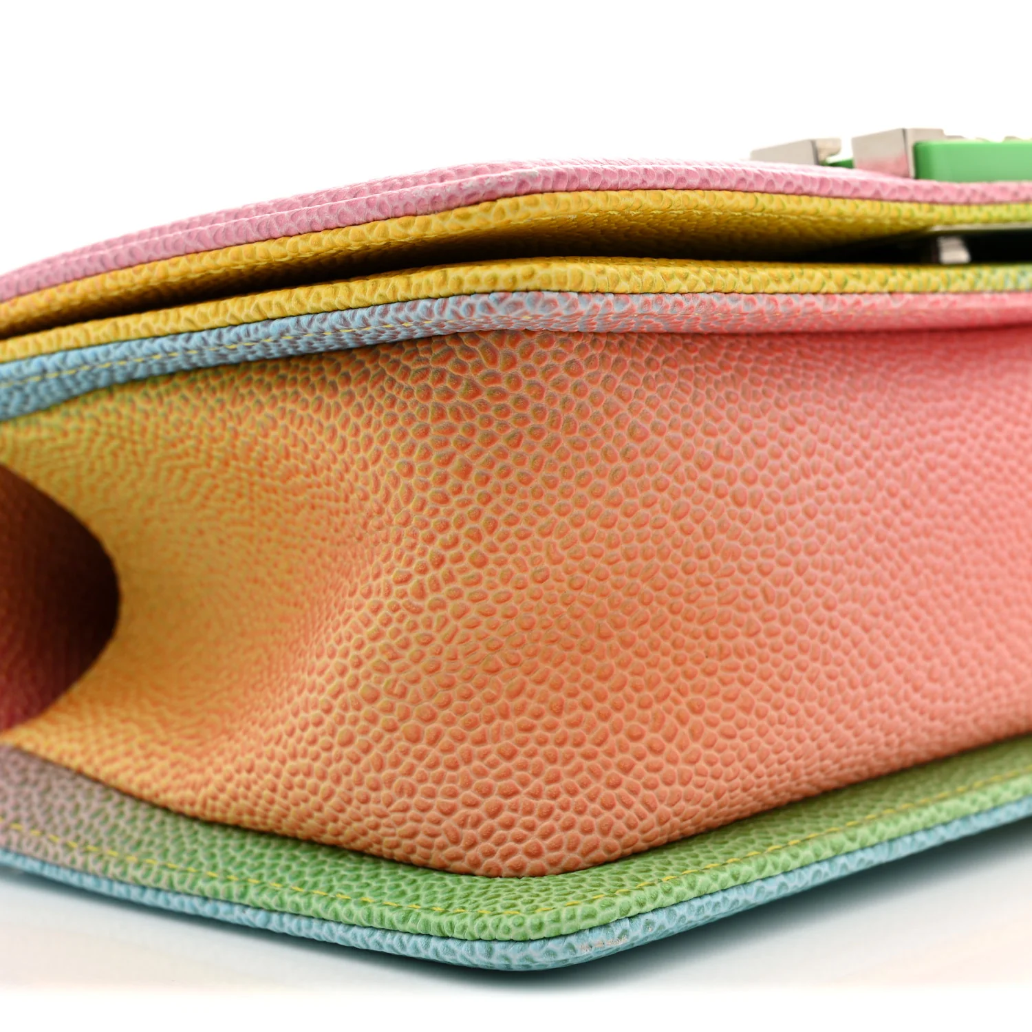 Caviar Quilted Small Cuba Rainbow Boy Flap  Multicolor