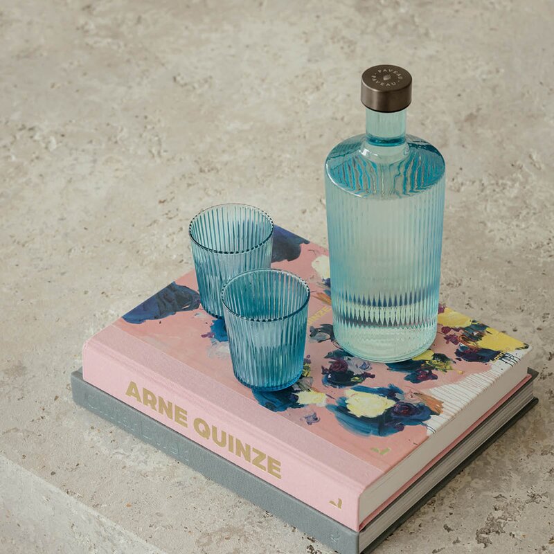 Ribbed Elegance glass Lucky 25 cl turkis